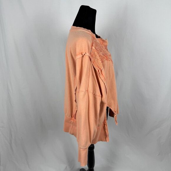 Anthropologie Pilcro Orange Pintuck Sweatshirt - Women’s M - Picture 5 of 9